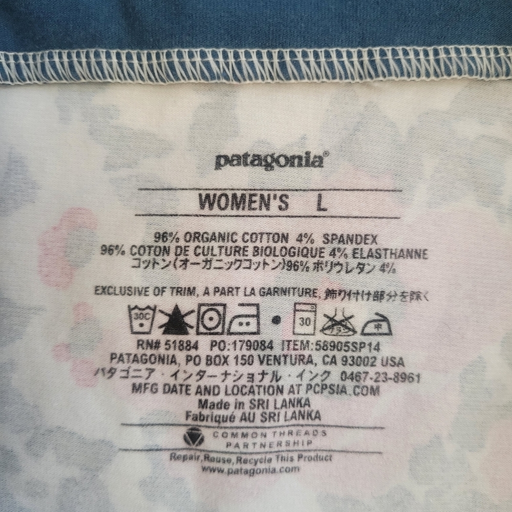 Patagonia Worn Wear Margot Dress Big Poppy in Glass Blue Size Large - Picture 6 of 9